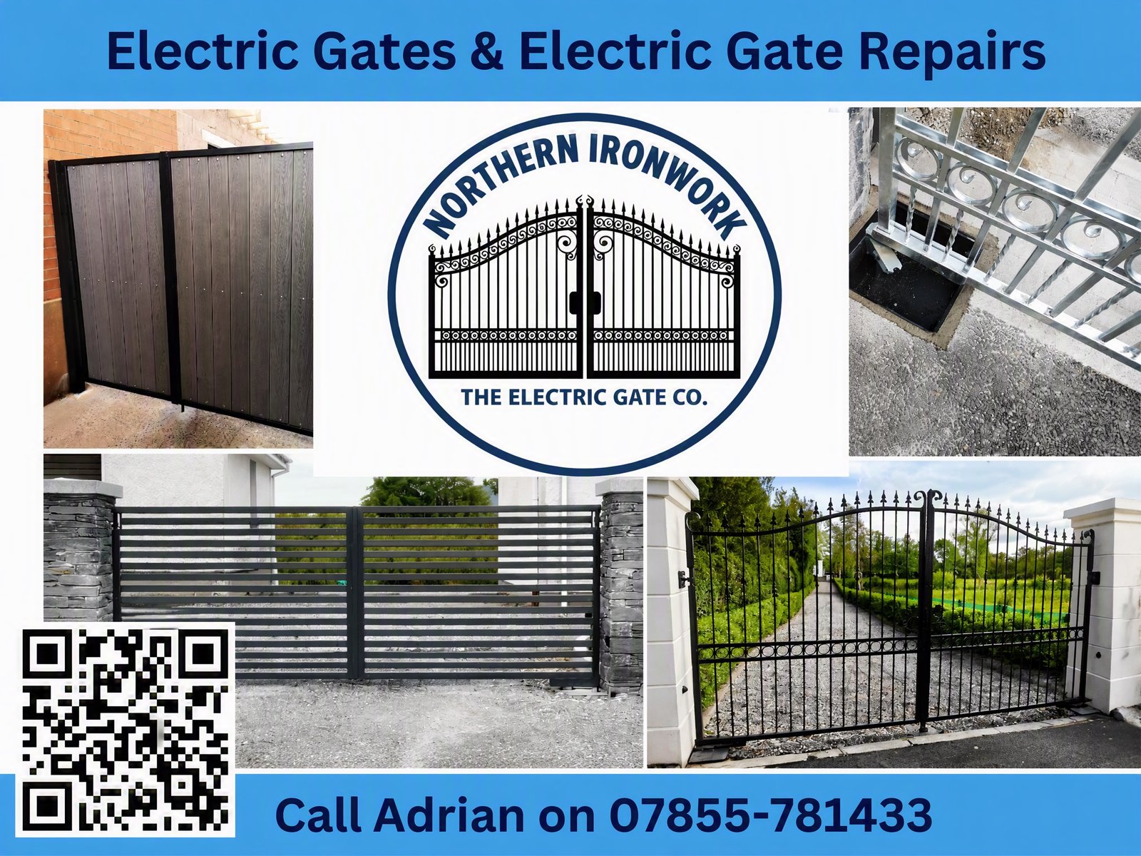 Electric driveway gate installation and repair examples